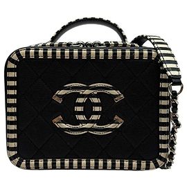 Chanel Mini bolsa transversal série Caviar Filigree Azul