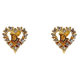 Dior Orecchini in oro obliquo a forma di cuore cubico D'oro