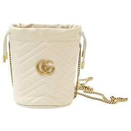 Gucci Mini Eimer Tasche Elfenbein Weiß
