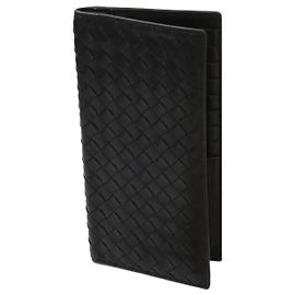 Bottega Veneta Intrecciato Long Wallet Black Black