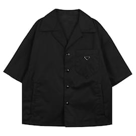 Prada Nylon Kurzarmhemd Schwarz