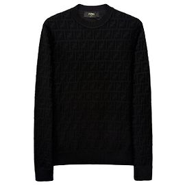 Fendi Tejido de algodón con logo FF Negro