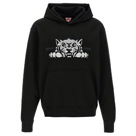 Kenzo Bestickter Tiger Hoodie Schwarz