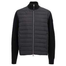 Moncler Down Cashmere Zip Cardigan Black