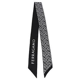 Salvatore Ferragamo Das Graffiti-Print-Seidenband La Prima Weiß