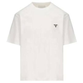Prada T-Shirt mit kurzen Ärmeln und Logo Weiß