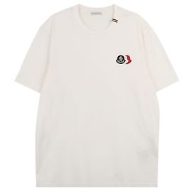 Moncler Baumwoll-T-Shirt mit gesticktem Logo Weiß