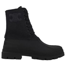 Céline Schnürstiefel aus Canvas Schwarz