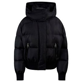 Alexander Mcqueen Jaqueta curta acolchoada de gola alta Graffiti Preto