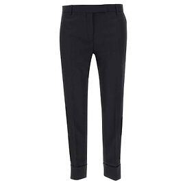 Thom Browne Pantalon cigarette taille basse en twill Noir