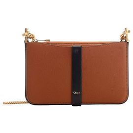 Chloé Bolsa Marcie com corrente em tan Marrom