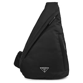 Prada Nylon Leather Backpack Black