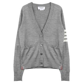 Thom Browne Lässiger V-Ausschnitt-Cardigan aus Wolle Braun