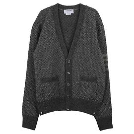 Thom Browne Bar Knit Cardigan Brown