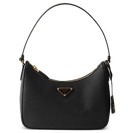 Prada Mini bolsa de couro Saffiano reeditada preta NZV Preto