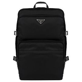 Prada Re-Nylon and Saffiano Leather Backpack Black