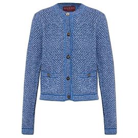 Gucci Pine Baumwollpullover mit Rundhalsausschnitt Blau