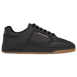 Saint Laurent Sneakers basse in pelle grana Nero
