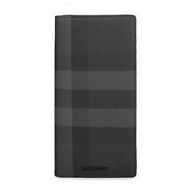 Burberry Logo Check Long Wallet Brown