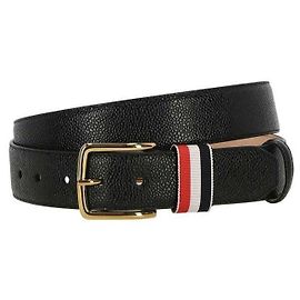 Thom Browne Grosgrain Loop Calfskin Belt Black