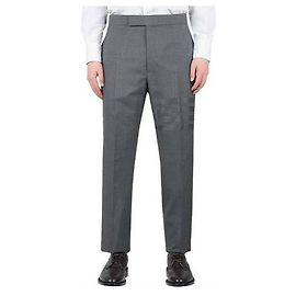 Thom Browne Four Stripe Plain Weaving Wool Slacks Brown