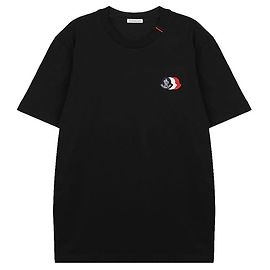 Moncler Baumwoll-T-Shirt mit gesticktem Logo Schwarz