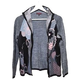 Kenzo Cardigan zippé en laine à fleurs Multicolore