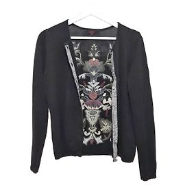 Kenzo Bestickte Baumwolljacke Schwarz