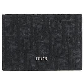 Dior Soporte para tarjetas en jacquard oblicuo negro Negro