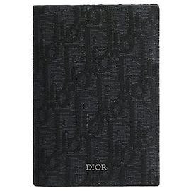 Dior Copri passaporto in jacquard obliquo nero Nero