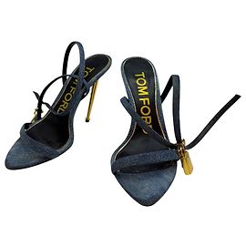 Tom Ford Denim Women's Sandal Heels Blue