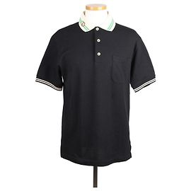 Gucci Polo-T-Shirt mit spitzem Kragen in Schwarz Schwarz
