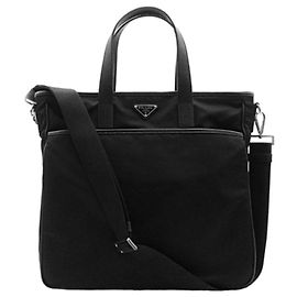 Prada Borsa tote in nylon nera Nero