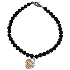 Tiffany & Co Pulsera de corazón de ónix Return to Tiffany en plata Negro