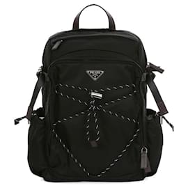 Prada Speedlock Nylon Leather Backpack Black