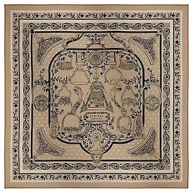 Hermès Lenço de seda Twilly Bandana Marrom
