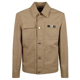 Versace Canvas Carpenter Jacket Brown