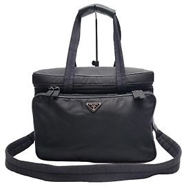 Prada Nylon Boston Bag Travel Bag (High Grade, Includes Strap) Black