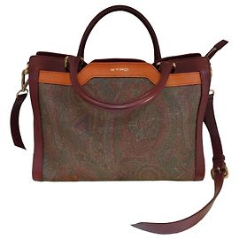 Etro Bolsa Tote Paisley Bolsa de Ombro Marrom