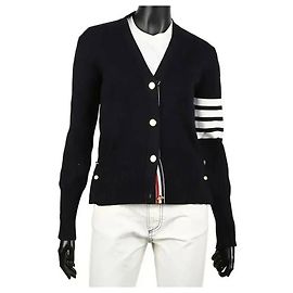 Thom Browne Streifen Milano Strickjacke Blau