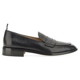 Thom Browne Mocassins de couro de vitelo com sola flexível Preto