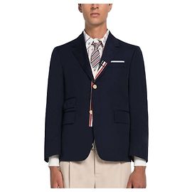Thom Browne Giacca in tessuto typewriter Blu