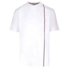 Thom Browne Gestreiftes T-Shirt Weiß