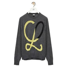 Loewe Intarsienpullover aus Wollstrick Braun