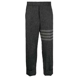 Thom Browne Pantaloni con bretelle a righe Marrone