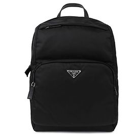 Prada Nylon Saffiano Leather Backpack Black