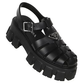 Prada Gummisandalen Schwarz