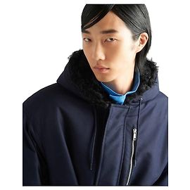 Prada Technischer Canvas-Regenmantel Schwarz
