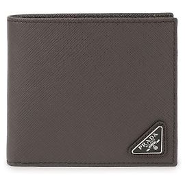 Prada Saffiano Leather Bifold Wallet Brown