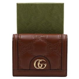 Gucci Portafoglio da Donna in Pelle Matelassé Marrone Marrone